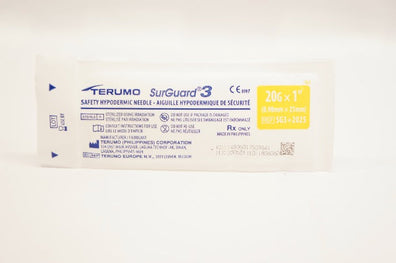 Terumo SG3+2025 SurGuard3 Safety Hypodermic Ndle 20G x 1inch